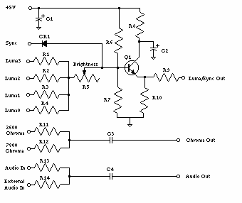 Atari 7800 Video Mod Schematic