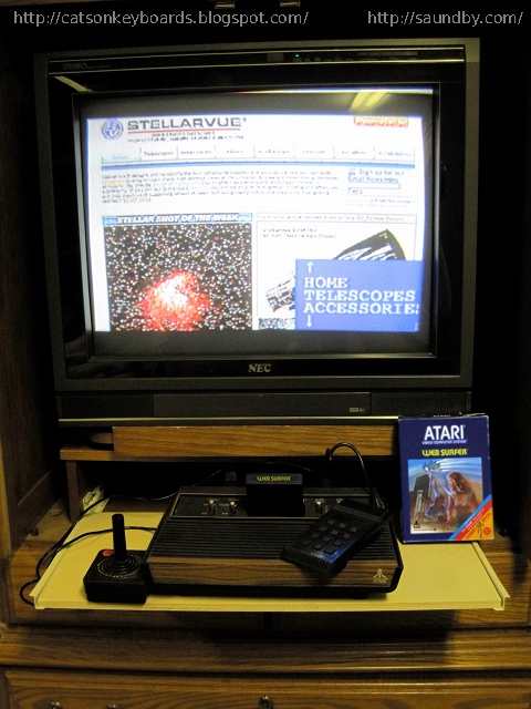 Atari 2600, browsing the web with its Web Surfer cartridge.