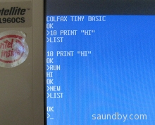 Screen capture of Colfax Tiny BASIC v. 0.21