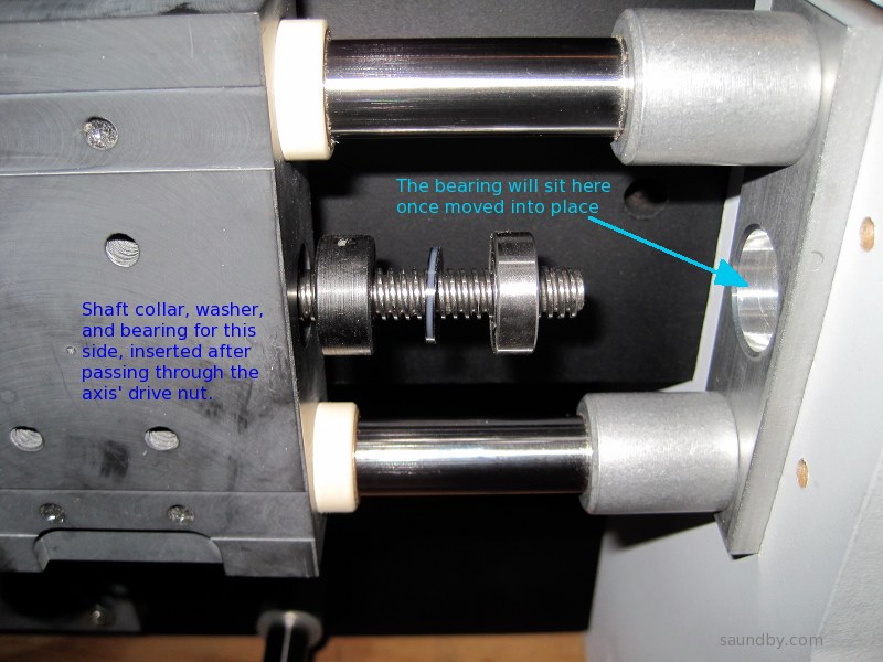 Installing the leadscrew on a microCarve A4 CNC.