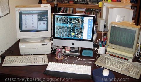 My new desk, with room for three computers.