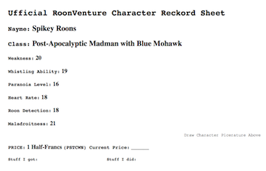 Sample Character Sheet, as made by the generator.