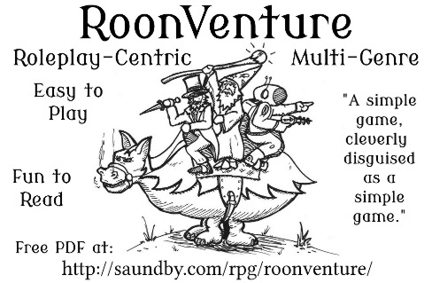 RoonVenture Ad Copy: three people riding an Oranglomite (which has been described as a 'football-shaped dragon'.)